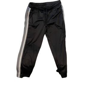 Athletic Works Black w White Stripe Track Pants XL (40-42)